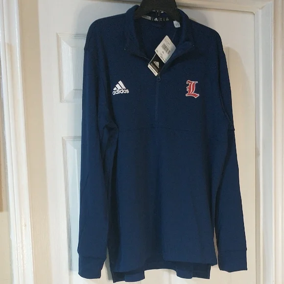 Adidas Louisville Cardinals Blue Half-Zip Jacket with Red Logo NWT - Picture 2 of 10